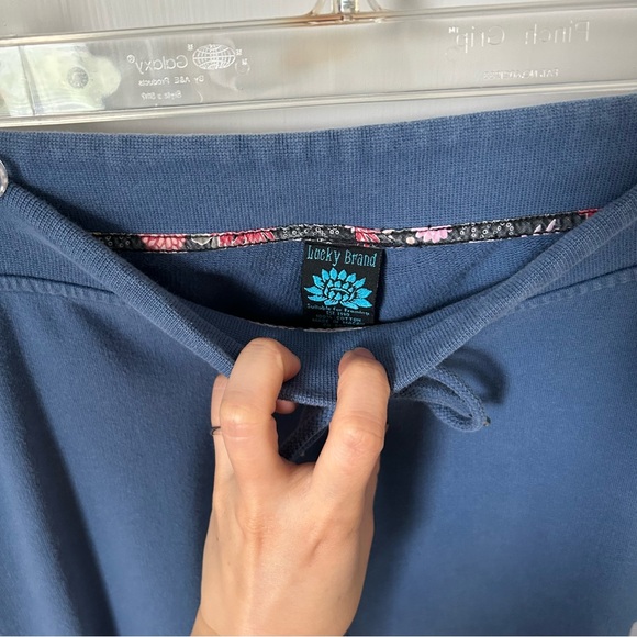 Vintage Y2K Lucky Brand Sweatpants Blue Love Is For Everyone Birds XS Drawstring - Picture 4 of 10